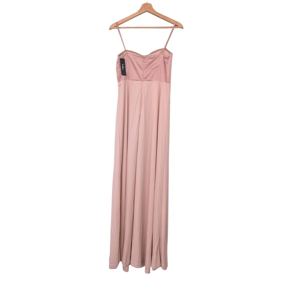 Lulus Pink Sleeveless Maxi Dress With Fitted Bodice & Spaghetti Straps Size M - Picture 2 of 7